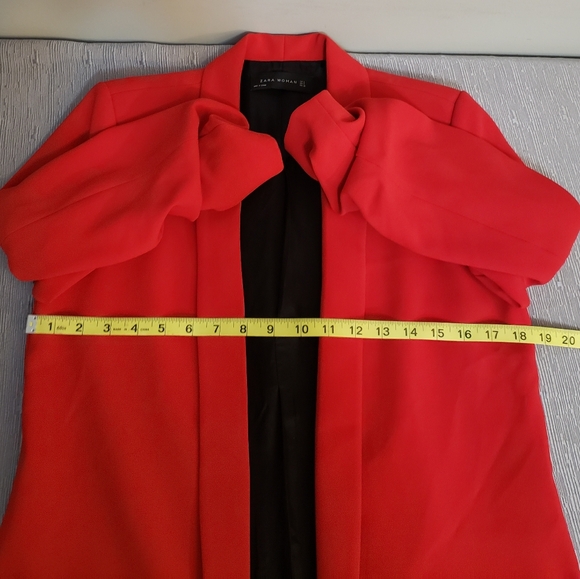 Zara Woman 3/4 Length Gathered Sleeve Open Blazer Size S - Picture 6 of 7